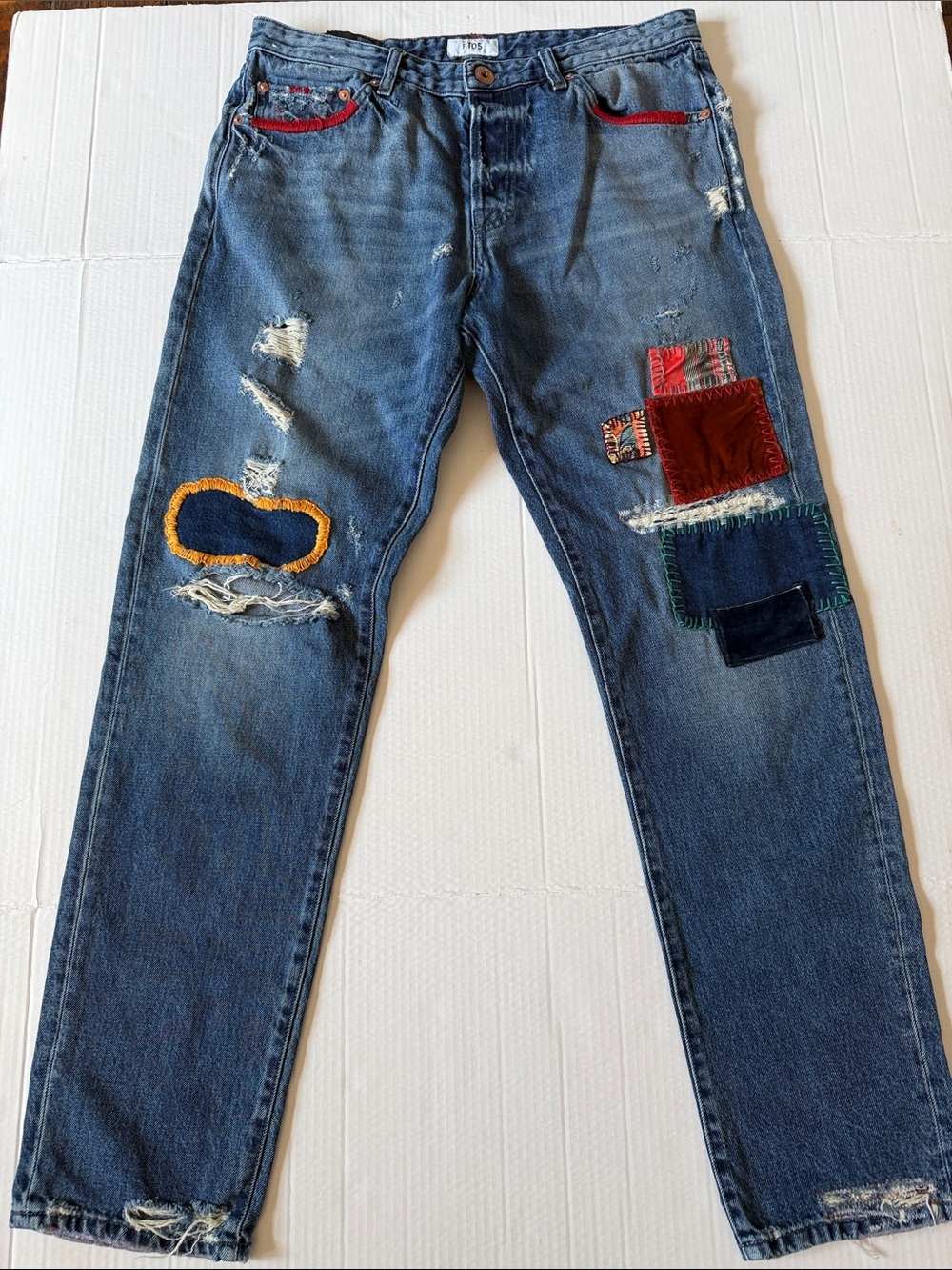 PT05 Pantaloni Torino "Breakbeat" Patchwork Jeans Size 36 Men’s